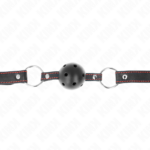 Ball Gag Hollow Hard Nero Modello 2 65 X 2,5 Cm - Kink - immagine 4