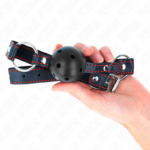 Ball Gag Hollow Hard Nero Modello 2 65 X 2,5 Cm - Kink - immagine 3