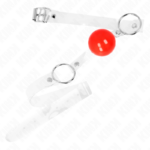 Palla In Pvc Trasparente Rossa Bavaglio 4 Cm Regolabile - Kink - immagine 2