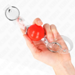 Palla In Pvc Trasparente Rossa Bavaglio 4 Cm Regolabile - Kink - immagine 3
