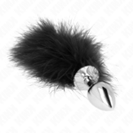 Plug Anale In Acciaio Inossidabile 11 X 7 Cm Con Piuma 11 Cm - Kink - immagine 2
