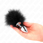 Plug Anale In Acciaio Inossidabile 11 X 7 Cm Con Piuma 11 Cm - Kink - immagine 3