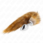 Plug Anale Misura L 10 X 4 Cm Con Coda Sintetica 40 Cm Marrone - Kink