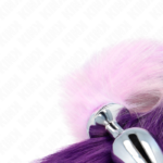 Plug Anale Misura L 10 X 4 Cm Con Coda Sintetica 40 Cm Viola - Kink - immagine 4