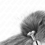 Plug Anale Taglia S 7 X 3 Cm Con Coda Sintetica 40 Cm Grigio - Kink - immagine 4