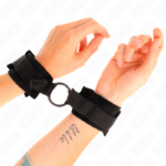 Polsini In Pelliccia Per Principianti 25 Cm Con O-Ring 4 Cm Nero Regolabile 15-25 Cm - Kink - immagine 4