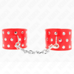 Resistenza Da Polso Con Chiusura A Scatto Completa Di Rivetti Rosso Regolabile 19-24 Cm X 5,5 Cm - Kink