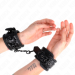 Resistenza Da Polso Con Motivo A Diamanti Nero Regolabile 17-26 Cm X 5,5 Cm - Kink - immagine 4