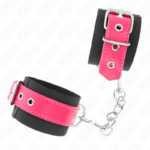 Resistenza Da Polso In Nylon Nero Con Cintura In Similpelle Rosa Lampone Regolabile 19-29 Cm X 5,1 Cm - Kink - immagine 2