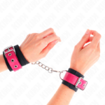 Resistenza Da Polso In Nylon Nero Con Cintura In Similpelle Rosa Lampone Regolabile 19-29 Cm X 5,1 Cm - Kink - immagine 4