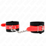 Resistenza Da Polso In Nylon Nero Con Similpelle Rosso Regolabile 19-24 Cm X 5,5 Cm - Kink
