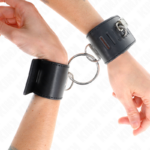Polso Fisso Con Chiusura Ad Anello E Lucchetto Nero Regolabile 16-23 Cm X 5,5 Cm - Kink - immagine 4