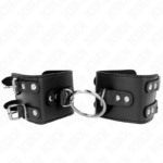 Polso Fisso Con Anello E Borchie Regolabile Nero 17-22 Cm X 6,5 Cm - Kink