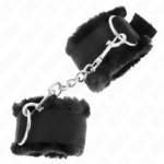 Poggipolsi Foderati In Pelliccia Neri Regolabili 17-31 Cm X 7 Cm - Kink - immagine 2