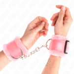 Poggipolsi Foderati In Pelliccia Rosa Regolabile 17-31 Cm X 7 Cm - Kink - immagine 4
