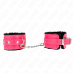 Poggipolsi Premium Foderati In Pelliccia Neri Con Cintura Rosa Lampone Regolabile 17-29 Cm X 6 Cm - Kink