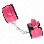 Poggipolsi Premium Foderati In Pelliccia Neri Con Cintura Rosa Lampone Regolabile 17-29 Cm X 6 Cm - Kink - immagine 2