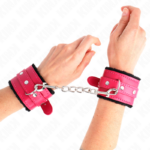 Poggipolsi Premium Foderati In Pelliccia Neri Con Cintura Rosa Lampone Regolabile 17-29 Cm X 6 Cm - Kink - immagine 4