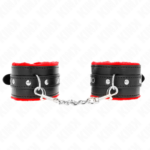 Resistenza Da Polso Premium Foderata In Pelliccia Rosso Con Cintura Nera Regolabile 17-29 Cm X 6 Cm - Kink