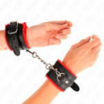 Resistenza Da Polso Premium Foderata In Pelliccia Rosso Con Cintura Nera Regolabile 17-29 Cm X 6 Cm - Kink - immagine 3