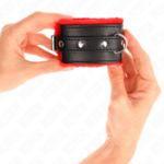 Resistenza Da Polso Premium Foderata In Pelliccia Rosso Con Cintura Nera Regolabile 17-29 Cm X 6 Cm - Kink - immagine 4