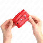 Poggipolsi Premium Imbottiti In Pelliccia Rossi Con Cintura Rossa Regolabile 17-29 Cm X 6 Cm - Kink - immagine 3