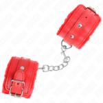 Poggipolsi Premium Imbottiti In Pelliccia Rossi Con Cintura Rossa Regolabile 17-29 Cm X 6 Cm - Kink - immagine 2