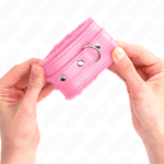 Poggipolsi Premium Rivestiti In Pelliccia Rosa Con Cintura Rosa Regolabile 17-29 Cm X 6 Cm - Kink - immagine 3