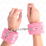 Poggipolsi Premium Rivestiti In Pelliccia Rosa Con Cintura Rosa Regolabile 17-29 Cm X 6 Cm - Kink - immagine 4