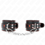 Polso Nero Con Intarsio Cuore Rosso Regolabile 21-28 Cm X 5,5 Cm - Kink