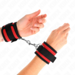 Tenuta Da Polso In Nylon Hook&Loop Rosso-Nero Modello 2 Regolabile 18-35 Cm X 6 Cm - Kink - immagine 4