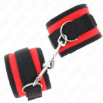 Tenuta Da Polso In Nylon Hook&Loop Rosso-Nero Modello 2 Regolabile 18-35 Cm X 6 Cm - Kink - immagine 2