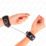 Potenziale Da Polso Piccola Nera Con Fodera Rossa Regolabile 14-24 Cm X 3,5 Cm - Kink - immagine 4