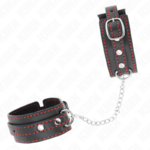 Potenziale Da Polso Piccola Nera Con Fodera Rossa Regolabile 14-24 Cm X 3,5 Cm - Kink - immagine 2