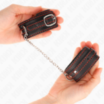 Potenziale Da Polso Piccola Nera Con Fodera Rossa Regolabile 14-24 Cm X 3,5 Cm - Kink - immagine 3