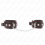 Potenziale Da Polso Piccola Nera Con Fodera Rossa Regolabile 14-24 Cm X 3,5 Cm - Kink