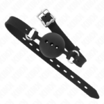 Bavaglio In Silicone Intero 55 X 2 Cm Con Sfera Da 4,5 Cm Misura M Nero Regolabile 35-51 Cm - Kink - immagine 3