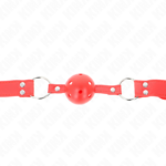Ball Gag Completo Rosso Cavo Duro 62 X 2 Cm - Kink - immagine 3