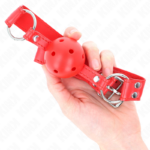 Ball Gag Completo Rosso Cavo Duro 62 X 2 Cm - Kink - immagine 4