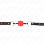 Ball Gag Hollow Hard Rosso Modello 2 65 X 2,5 Cm - Kink - immagine 3
