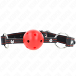 Ball Gag Hollow Hard Rosso Modello 2 65 X 2,5 Cm - Kink