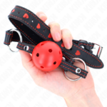 Ball Gag Hollow Hard Rosso Modello 2 65 X 2,5 Cm - Kink - immagine 4