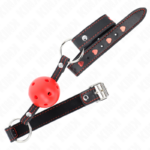 Ball Gag Hollow Hard Rosso Modello 2 65 X 2,5 Cm - Kink - immagine 2