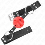 Palla Traspirante Bavaglio 4 Cm Con Doppio Rivetto Rosso 62,5 X 2,5 Cm Regolabile 42-58 Cm - Kink - immagine 2