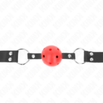 Palla Traspirante Bavaglio 4 Cm Con Doppio Rivetto Rosso 62,5 X 2,5 Cm Regolabile 42-58 Cm - Kink - immagine 3