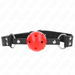 Bavaglio Sfera Traspirante 4 Cm Con Doppio Rivetto In Cuoio 62,5 X 2,5 Cm Regolabile 42-58 Cm - Kink