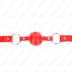 Bavaglio Sfera Traspirante 4 Cm Con Doppio Rivetto Modello 1 Rosso 62,5 X 2,5 Cm Regolabile 42-58 Cm - Kink