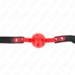 Palla Dura Cava Rossa 4 Cm Gag Nero Cinturino 60 X 2 Cm Regolabile 37-52 Cm - Kink
