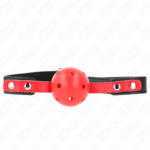 Palla Dura Cava Rossa 4 Cm Gag Nero Cinturino 60 X 2 Cm Regolabile 37-52 Cm - Kink - immagine 2