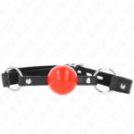 Ball 4 Cm Gag Con Serratura Sfera Rossa Cinturino Nero 60 X 2 Cm - Kink - immagine 3